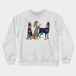 Dogs and girl Crewneck Sweatshirt